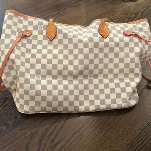 White plaid Never full tote Bag